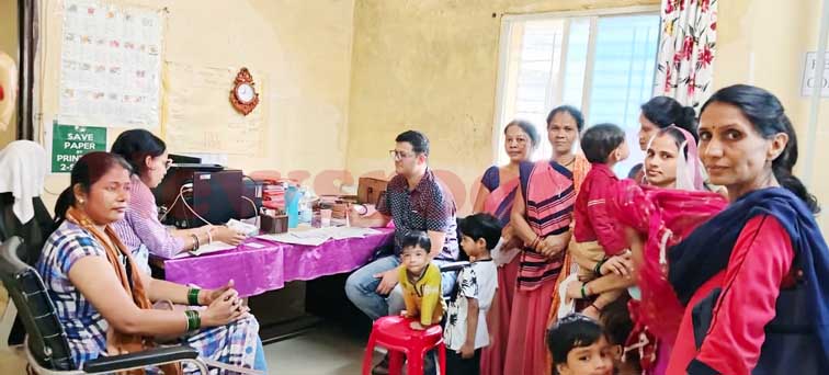 नर्मदापुरम् पोषण पुनर्वास केंद्र में स्वास्थ्य शिविर, 40 कुपोषित बच्चों की हुई जांच